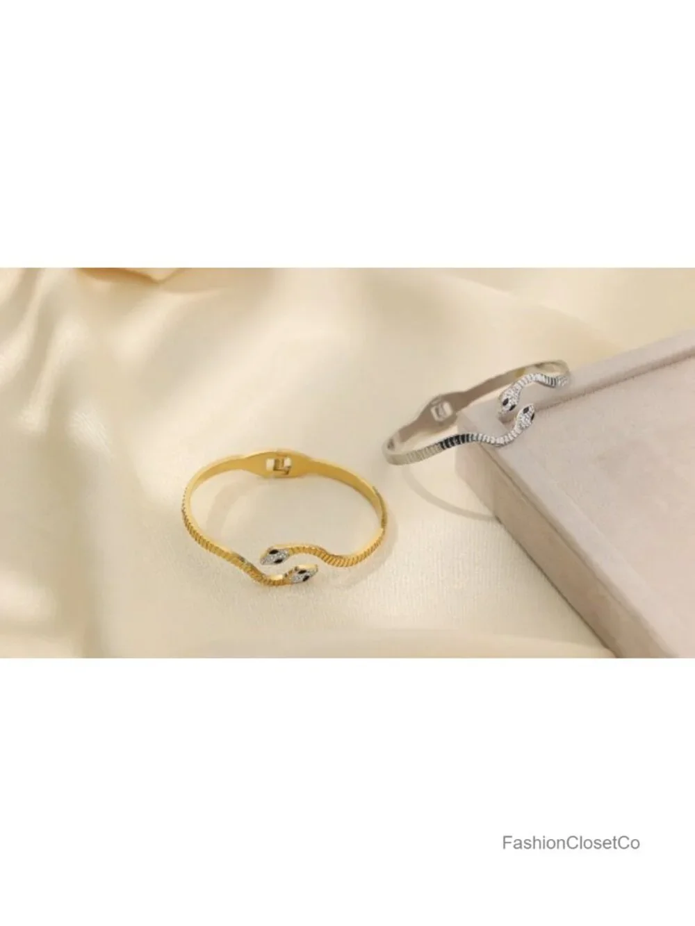Adjustable Silver Plated Snake Bracelet - Lightweight Brass Snake Chain Jewelry